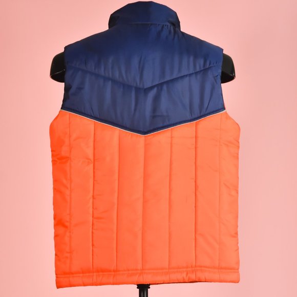 Puma Orange & Navy Blue Puffer Vest Size L - Picture 3 of 3